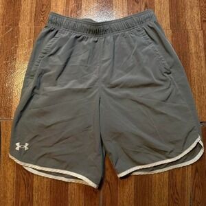 Under Armour Grey Retro Tech Sportswear Running Train Shorts Medium